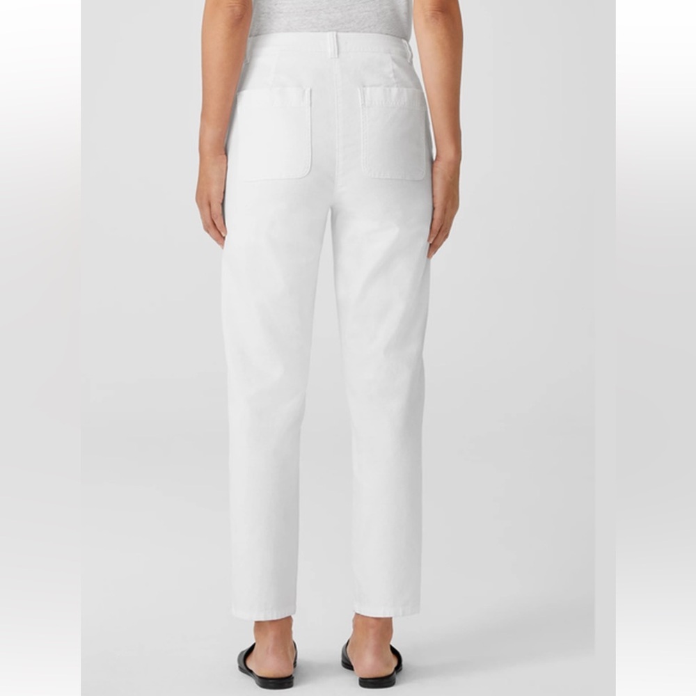 Eileen Fisher Women's White Organic Cotton/Hemp Tapered Pant Size 6 - Picture 3 of 7